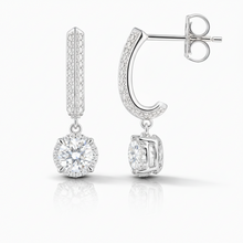 1.40 CT Round Lab-Grown Diamond | Drop Earrings | 14K White Gold | F Color | VS Clarity