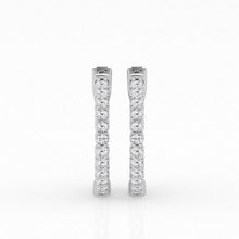 4.00 CT Round Lab-Grown Diamond | Hoop Earrings | 14K White Gold | F Color | VS Clarity