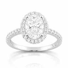 1.90 CT Oval/Round Lab-Grown Diamond | Engagement Ring - II | 14K White Gold | G Color | VS Clarity
