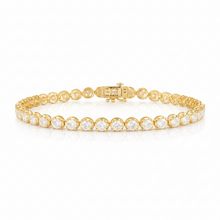 9.70 CT Round Lab-Grown Diamond | Tennis Bracelet | 14K Yellow Gold | J-K Color | I1-I2 Clarity