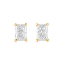 1.00 CT Radiant Lab-Grown Diamond | Stud Earrings | 18K Yellow Gold | G Color | SI Clarity