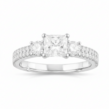 1.75 CT Princess/Round Lab-Grown Diamond | Ring | 14K White Gold | G Color | VS Clarity