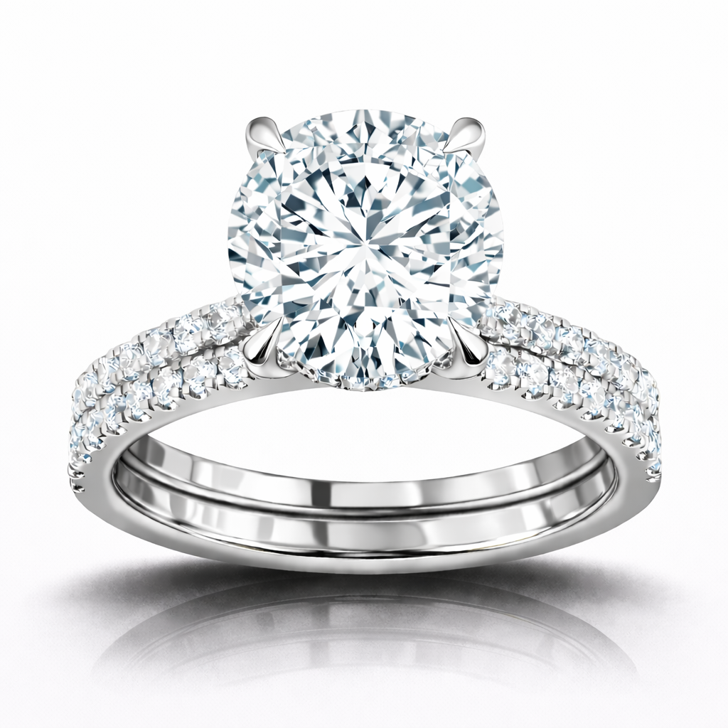 5.61 CT Round Lab-Grown Diamond | Engagement Ring | 14K White Gold | F Color | VS Clarity