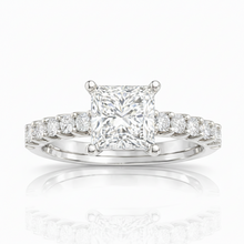 3.00 CT Princess/Round Lab-Grown Diamond | Engagement Ring | 14K White Gold | F Color | VS Clarity