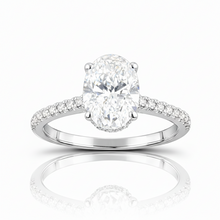 3.00 CT Oval/Round Lab-Grown Diamond | Engagement Ring | 14K White Gold | F Color | VS Clarity