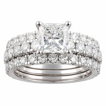 5.00 CT Princess/Round Lab-Grown Diamond | Engagement Ring | 14K White Gold | F Color | VS Clarity