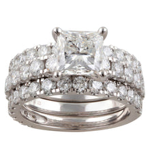 5.00 CT Princess/Round Lab-Grown Diamond | Engagement Ring | 14K White Gold | F Color | VS Clarity