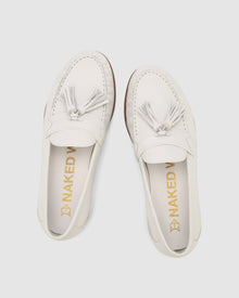 Mens | Lido Wave Cow Leather Loafer | Pure White