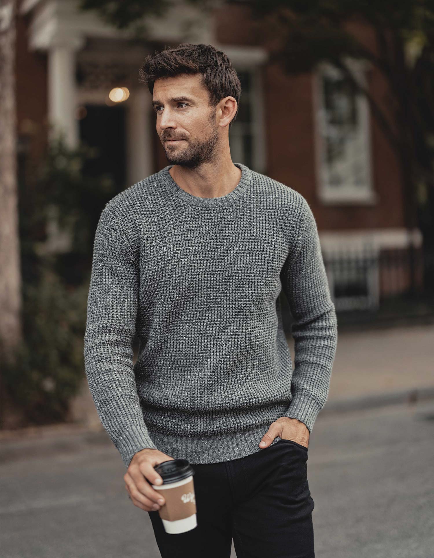 Men | Seawool Nep Crew | Grey
