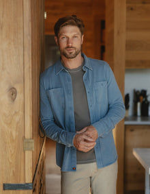 Men | Lennox Jersey Button Up | Slate Blue