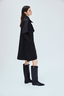 Quilted Cape Coat | Black