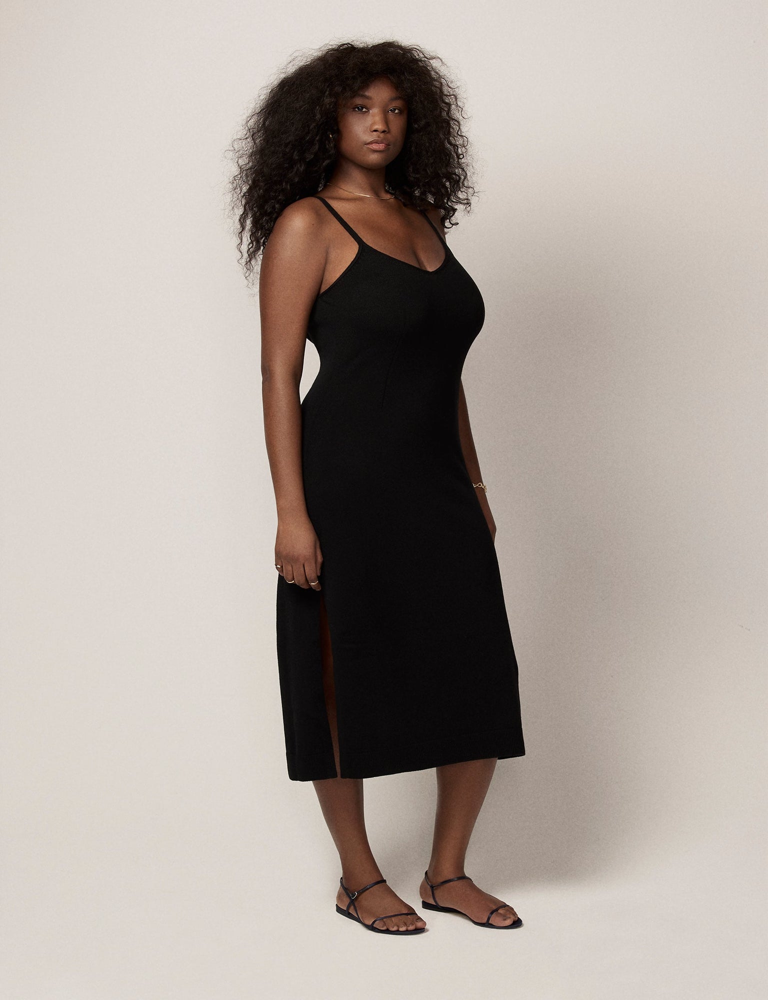 Another Tomorrow Cashmere Slip Dress in Black – Cashmere Women's Dress