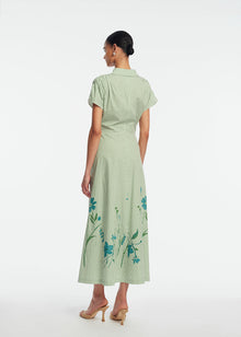 Floral Striped Cotton Tie Waist Dress | Mallard Multi