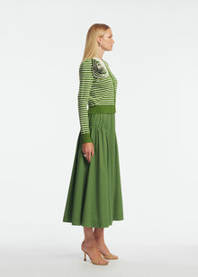 Tech Poplin Shirred Skirt | Cactus