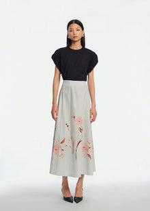 Cotton Poplin Short Sleeve Top | Black