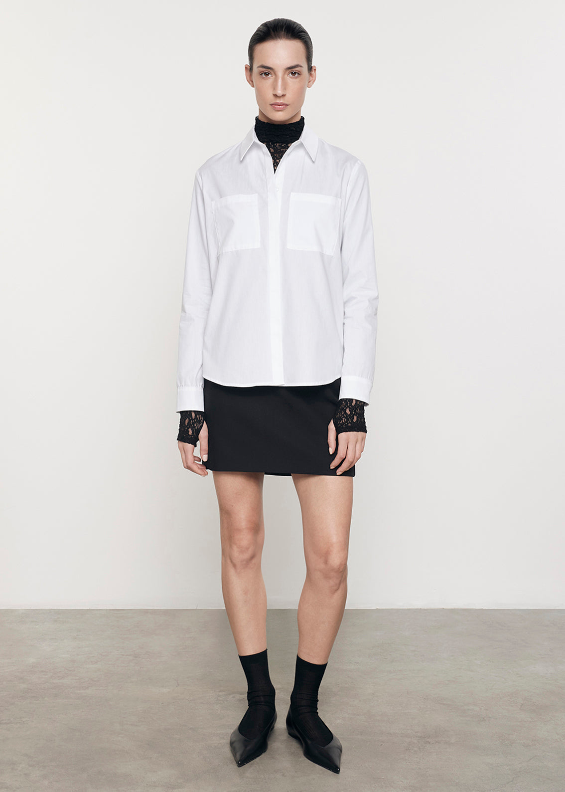 Lace L/S Turtleneck | Black