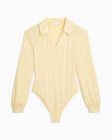 Womens | Long Sleeve Polo Geo Knit Bodysuit | French-Vanilla