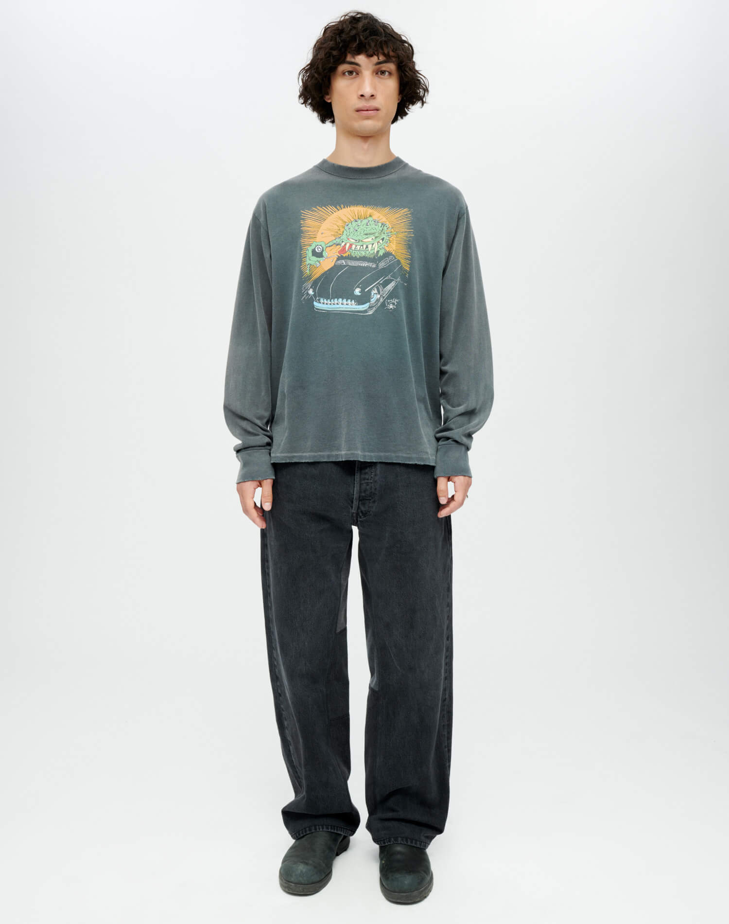 Mens | Long Sleeve "Warthead" Tee | Sun Faded Black