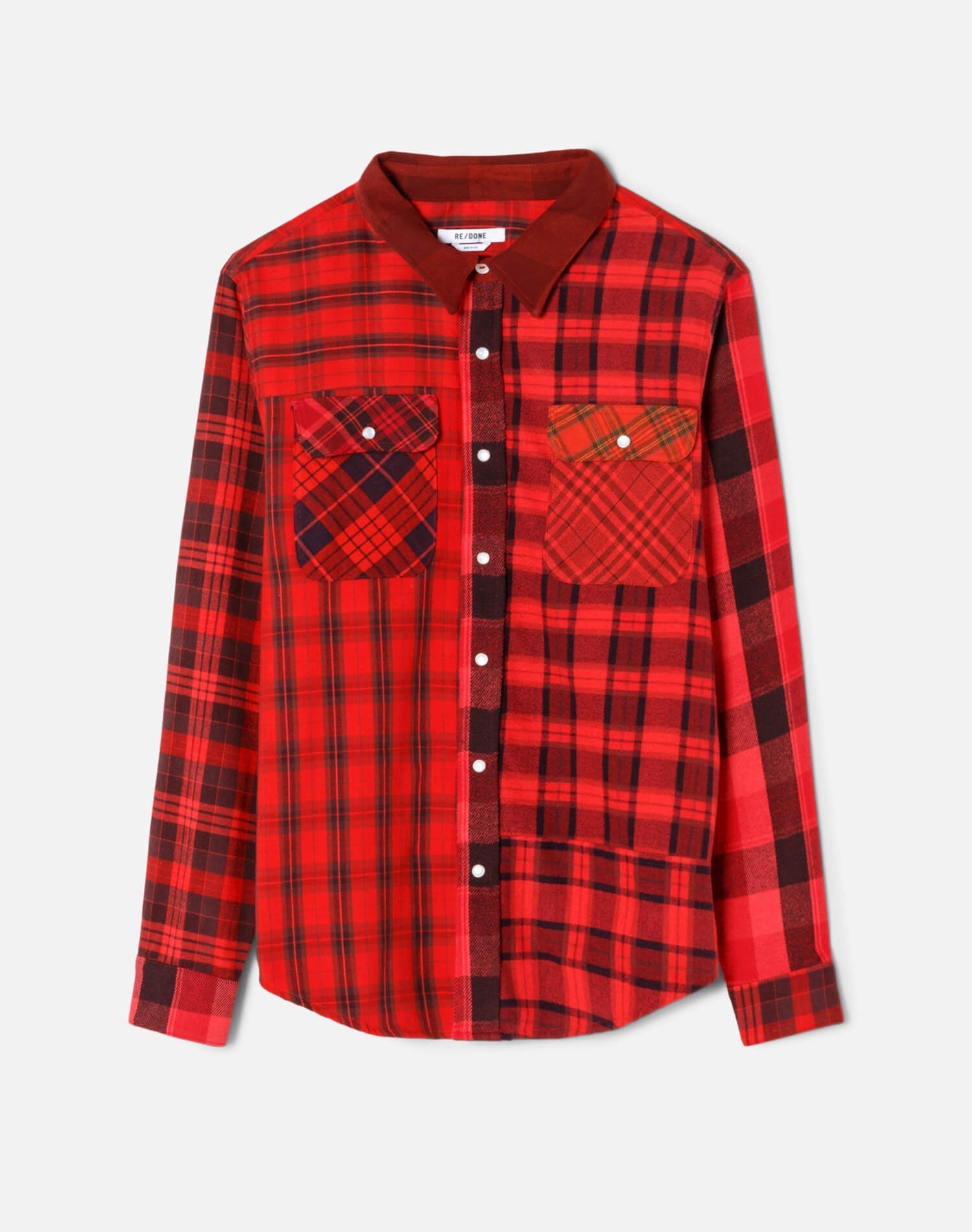 50s Upcycled Flannel Shirt | Assorted Ruby