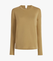Another Tomorrow Luxe Seamed Long Sleeve in Hazelnut – Cotton