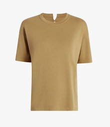 Another Tomorrow Luxe Seamed Short Sleeve in Hazelnut – Cotton Women's Trousers