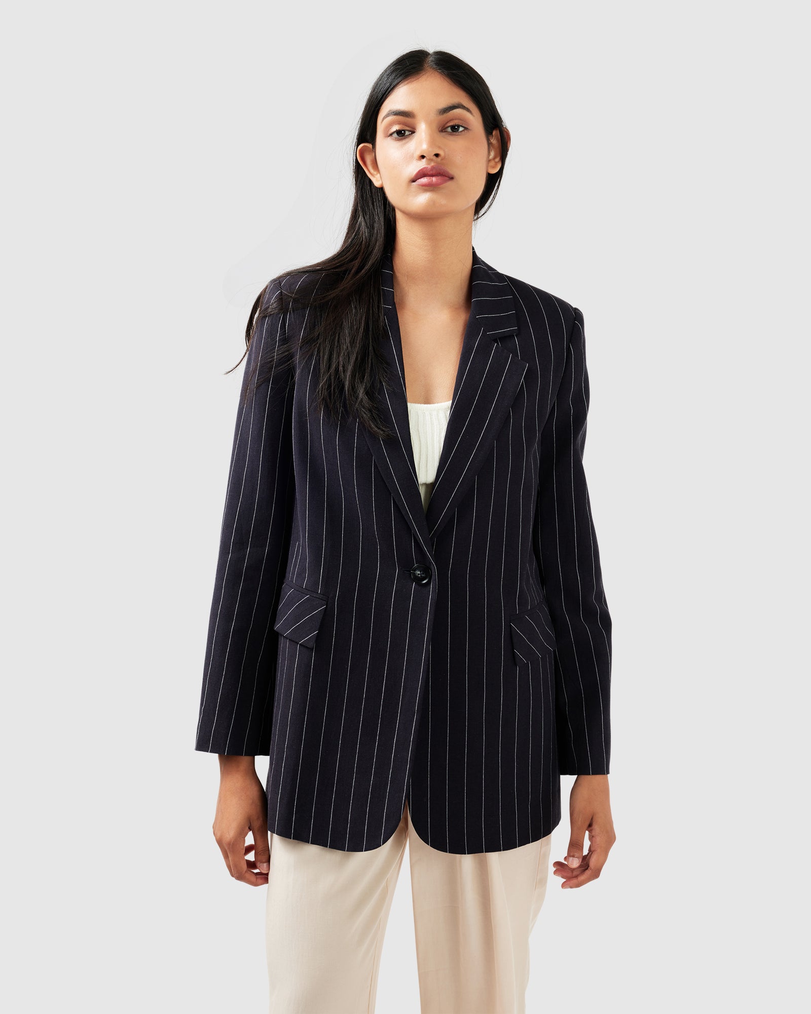 Love & Mercy Striped Blazer | Women | Navy