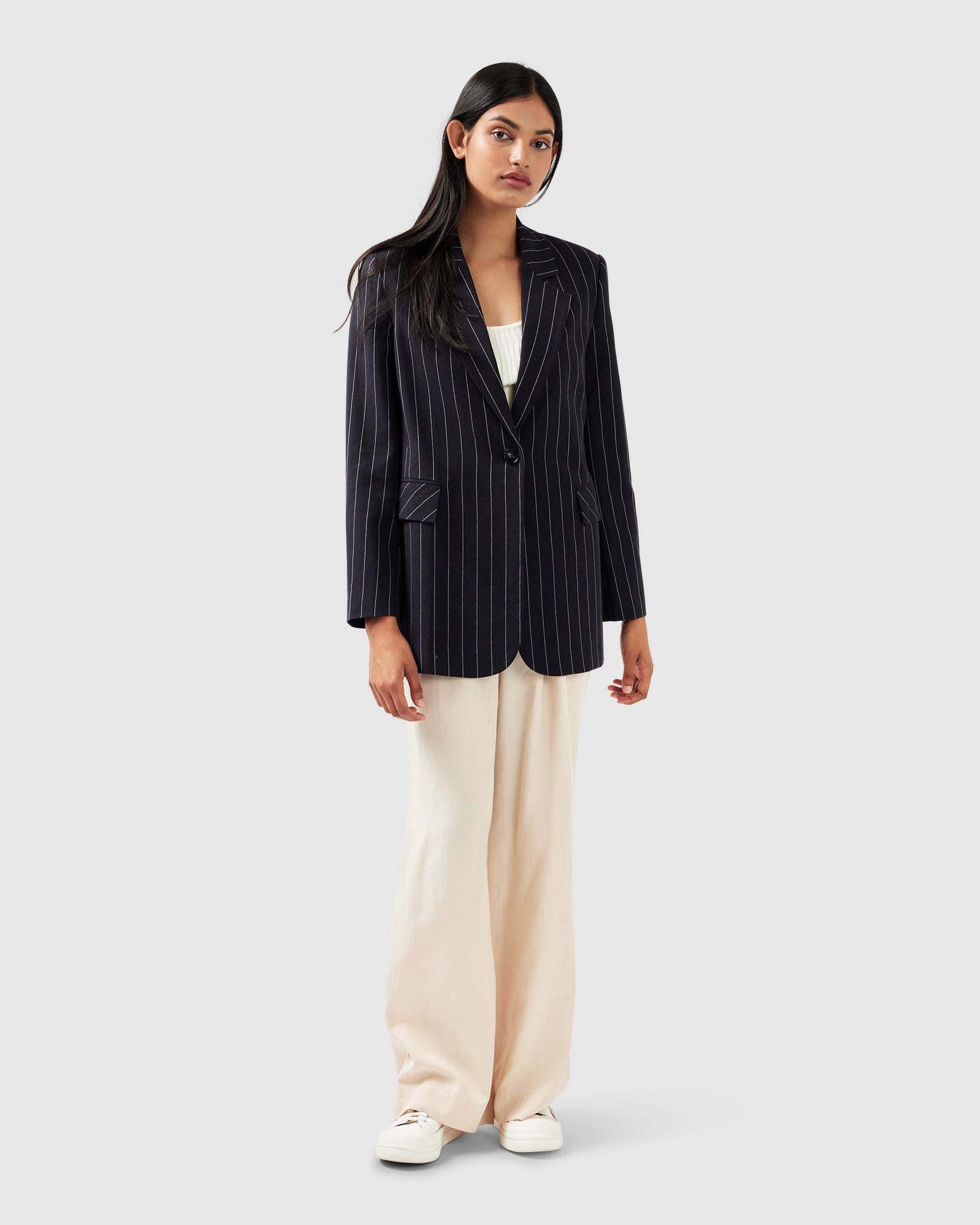 Love & Mercy Striped Blazer | Women | Navy