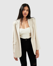 Love & Mercy Striped Blazer | Women | Beige