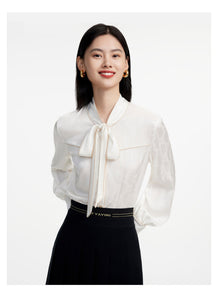 Lace-up Collar Shirt | Beige