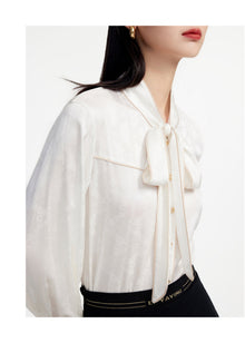 Lace-up Collar Shirt | Beige
