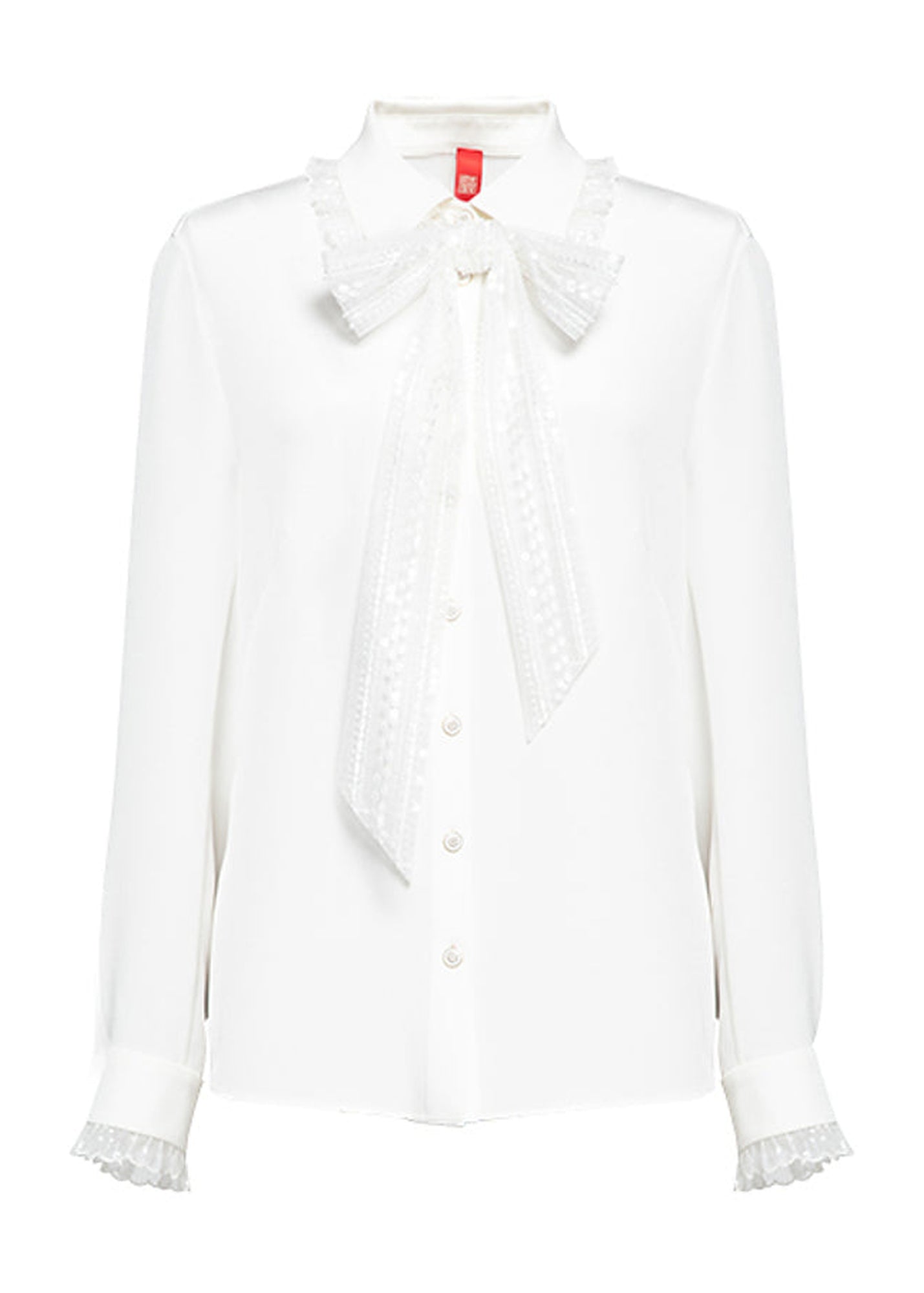 Lace Bow Shirt | White