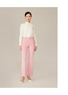 Lace Bow Shirt | White
