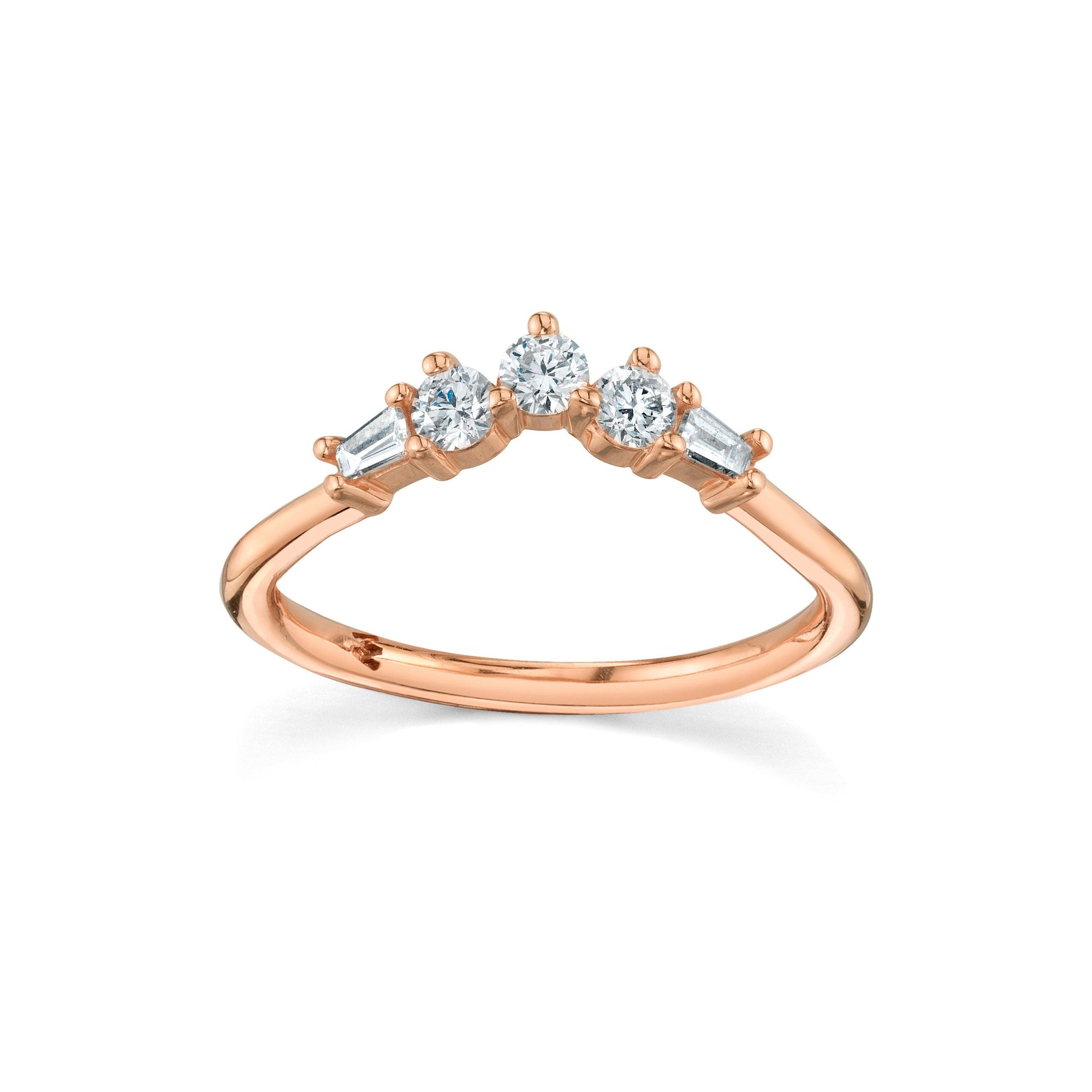 Women | White Diamond Lady Louise Band | 14k Rose Gold