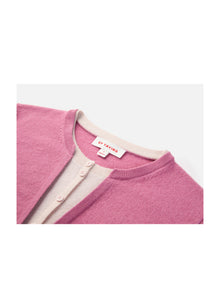 Layered Collar Soft Wool Cashmere Old Money Style Sweater | Pink
