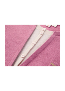 Layered Collar Soft Wool Cashmere Old Money Style Sweater | Pink