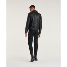 Leather Jacket With Belt And Zipper | Men | Black