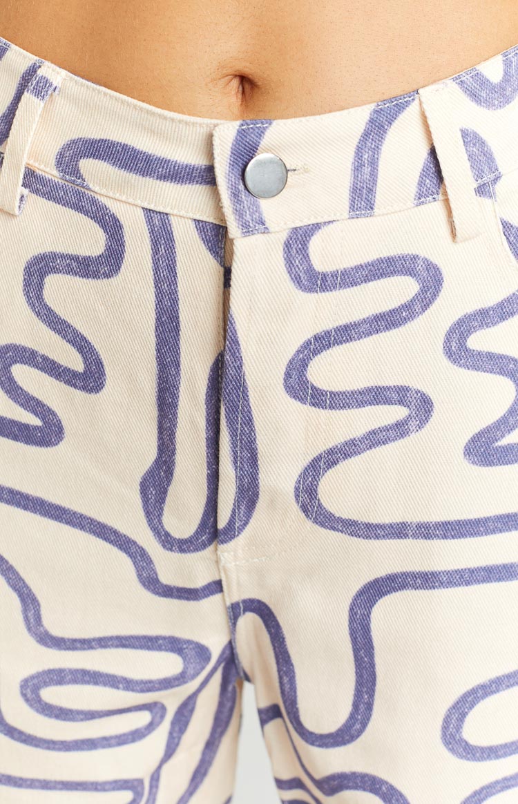Lester Printed Pants | Cream