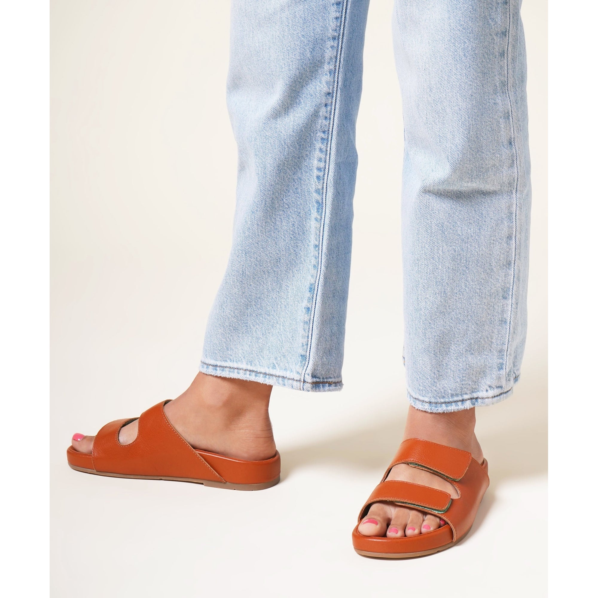 Lewie Velcro Strap Flat Sandal | Sienna