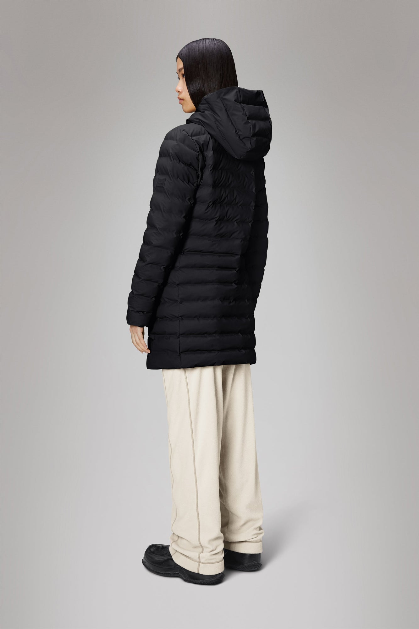 Lohja Long Puffer Curve Jacket | Black