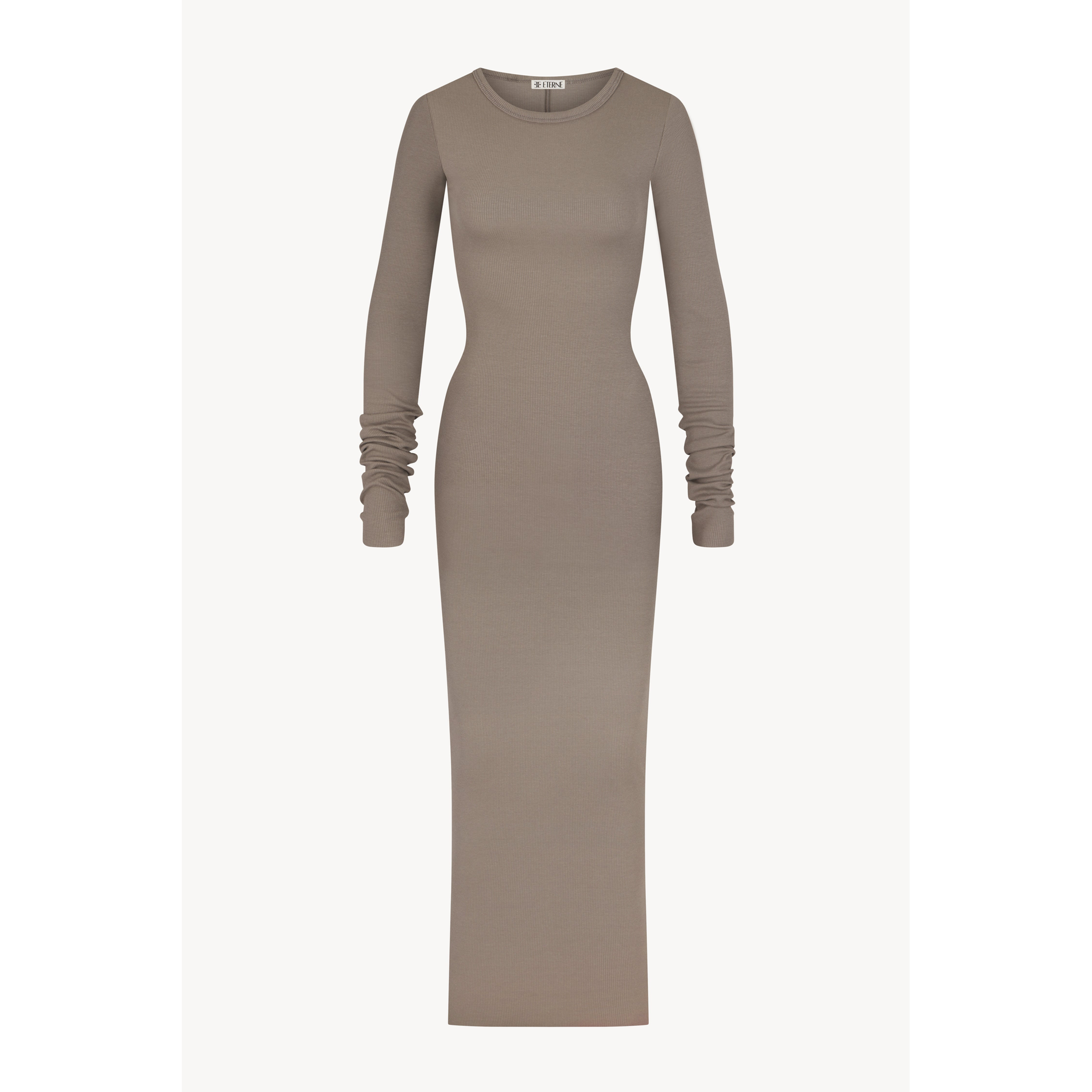 Long Sleeve Crewneck Maxi Dress | Clay