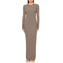 Long Sleeve Crewneck Maxi Dress | Clay