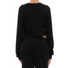 Long Sleeve Cropped Rib T-Shirt | Black