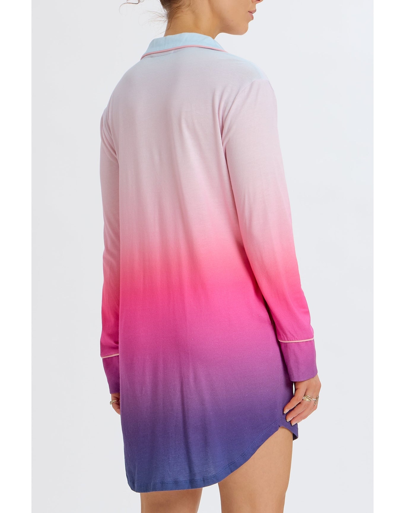 Long Sleeve Sleep Dress | Purple Combo