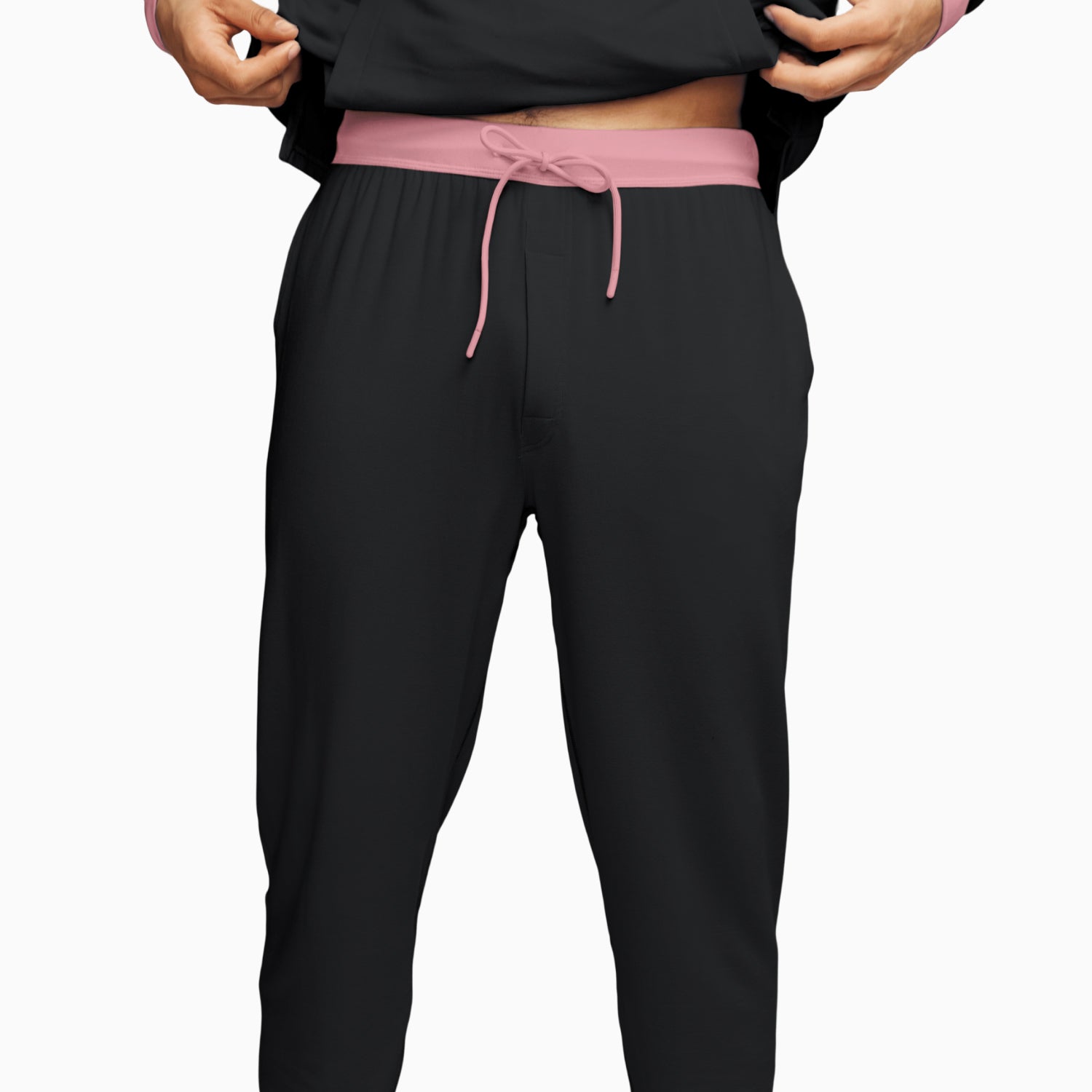 Modal French Terry Lounge Pants | Black/Flamingo