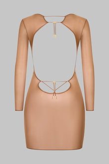 Short Open Back Long Sleeve Dress - French Kiss Light