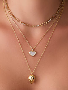 Strawberry Locket Necklace | 5A Grade Cubic Zirconia | 14K Gold Plated Brass
