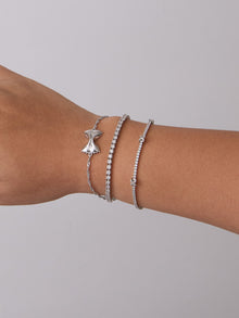 Bow Tie Pasta Bracelet | Silver Rhodium Plated Brass