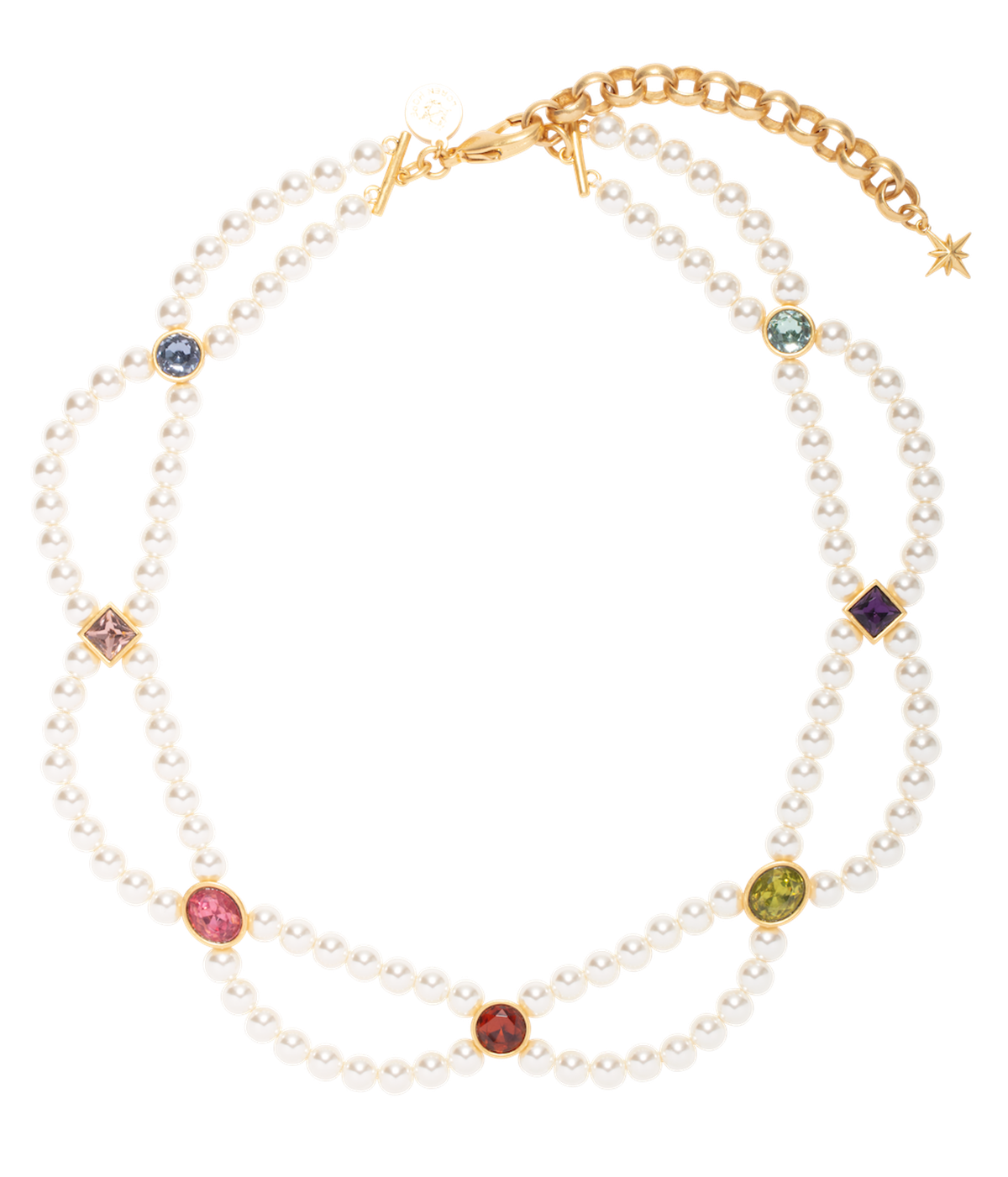 Lenora Pearl Necklace | Multicolor Glass Pearls/Glass/Acrylic Stones