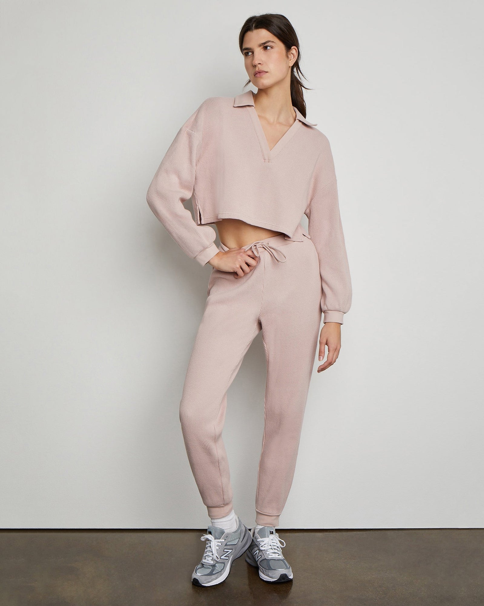 Womens | Waffle Knit Jogger | Blush