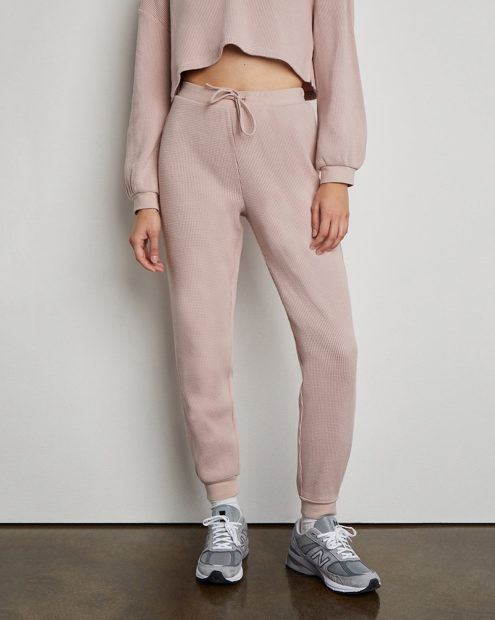Womens | Waffle Knit Jogger | Blush
